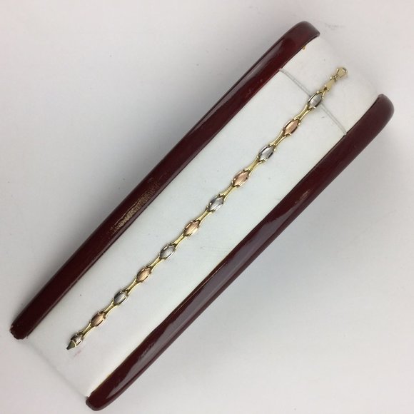 14K Tri-Color Bracelet - Picture 1 of 4